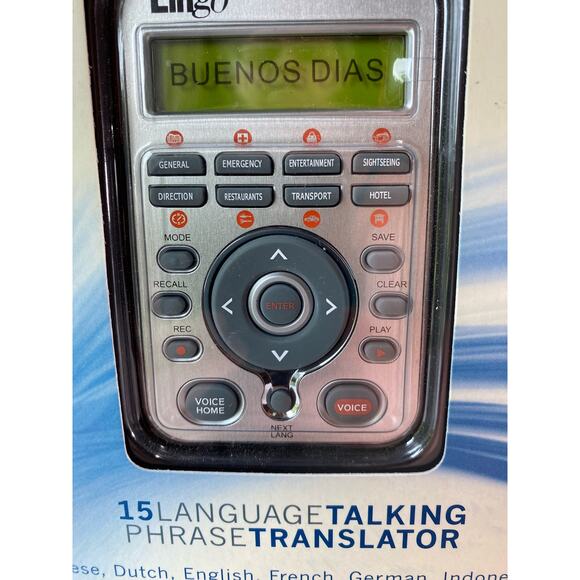 Vintage Lingo Diplomat 15 Language Talking Translator 3.5"X2.5" Travel Size - Picture 2 of 9